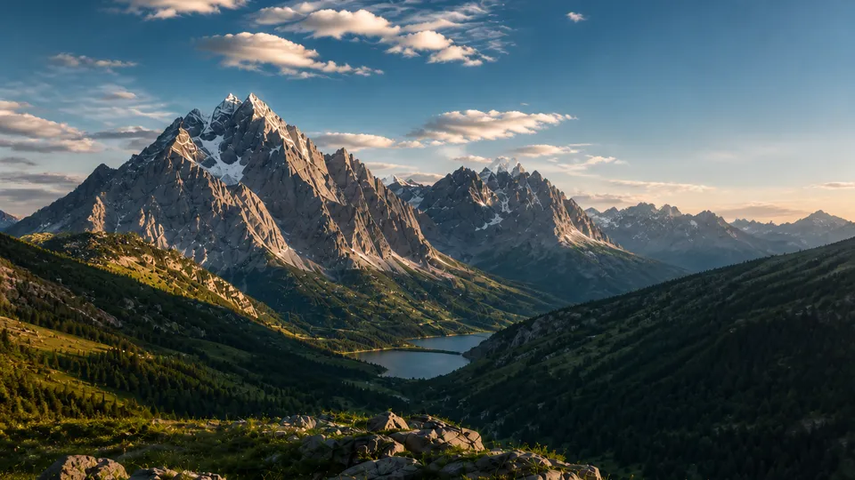 Paesaggio montano con laghi, usato come esempio illustrativo per distinguere luogo visibile e metadati dichiarati